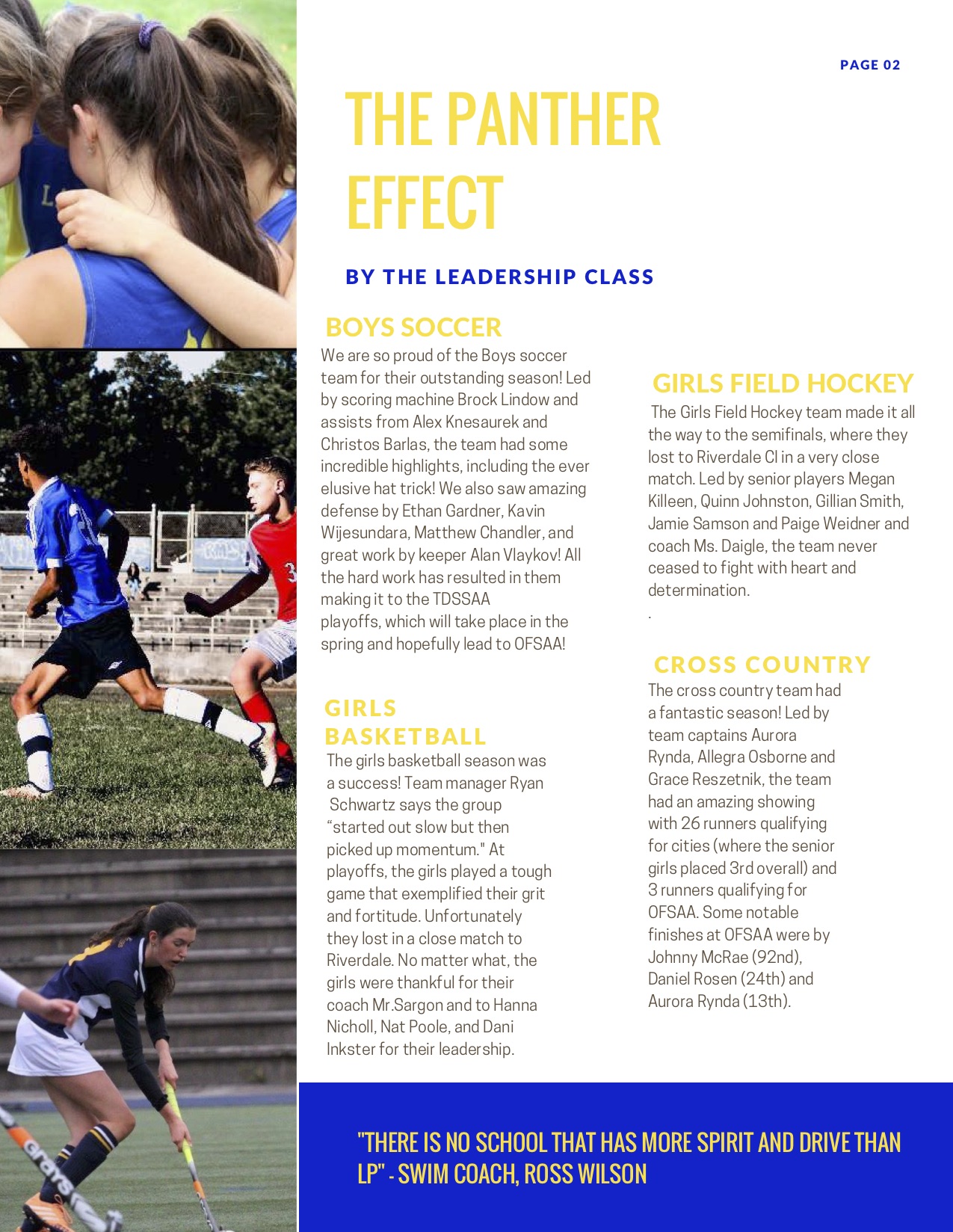 LP Panthers Fall Sports Newsletter3